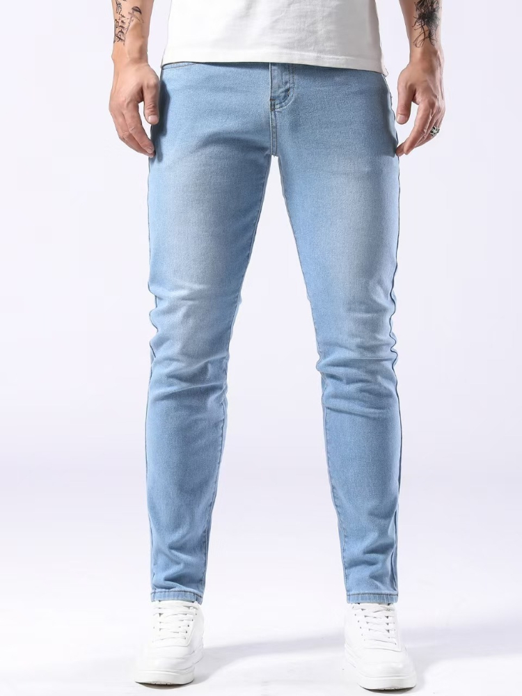 Streetwear Brand Jeans - Classic Design Men's Jeans Light Blue
