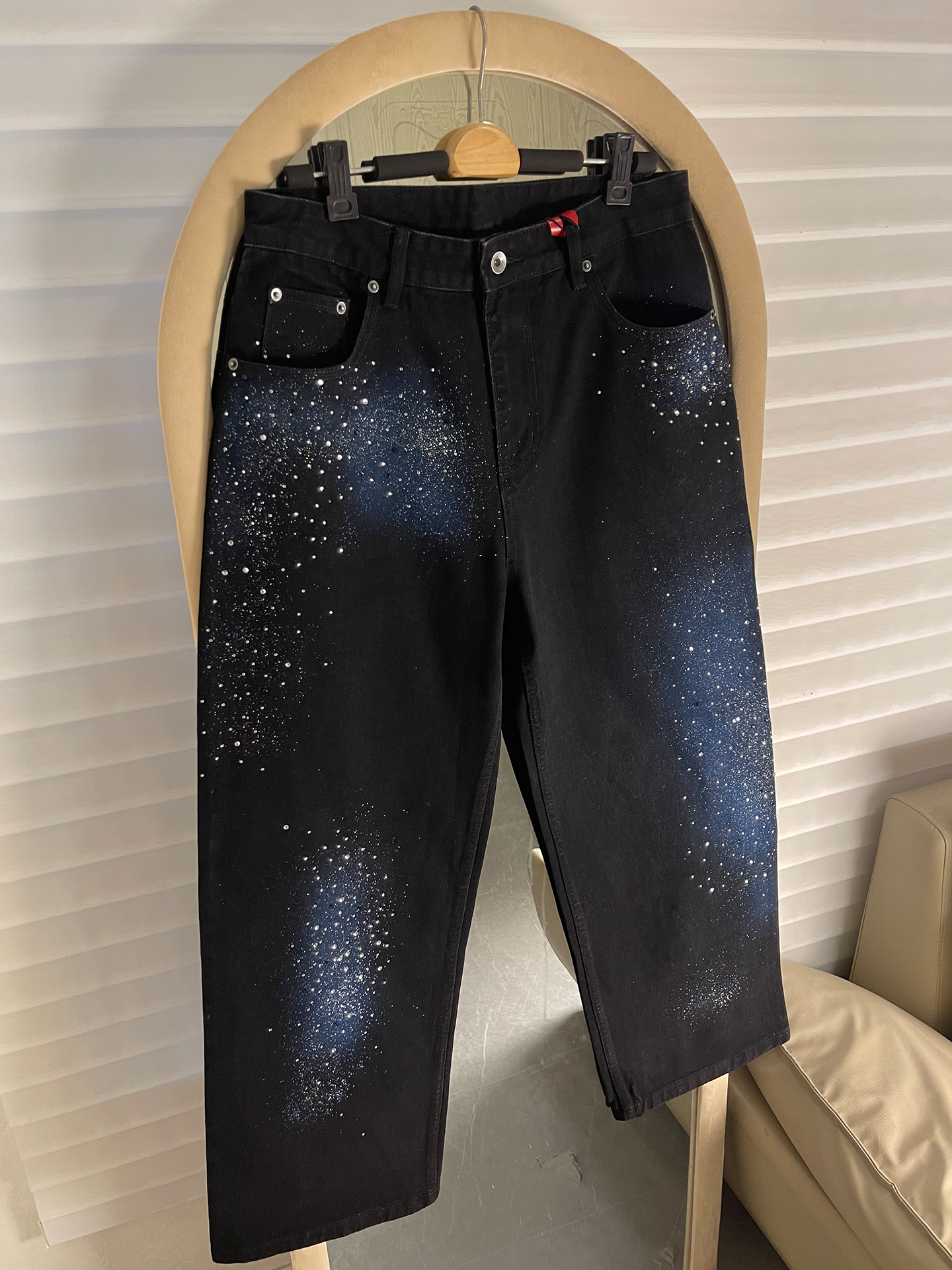 Streetwear Brand Jeans - Parisian Style Glitter Denim Jeans Straight