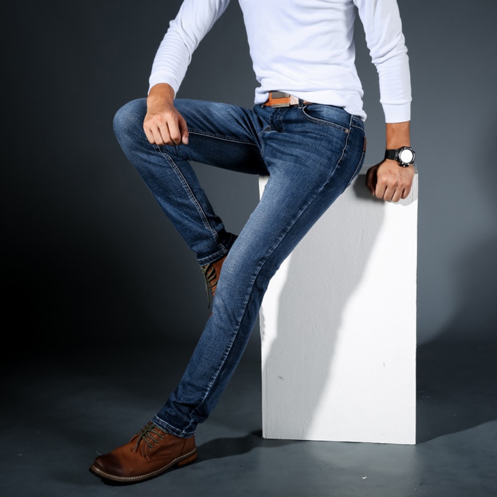 Fashion Minimalist Stretch Jea - Streetwear Brand Jeans บทวิจารณ์และราคา