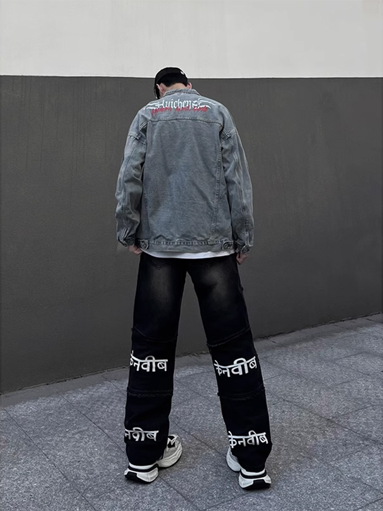 American Vibe Print Men's Jean - Streetwear Brand Jeans บทวิจารณ์และราคา