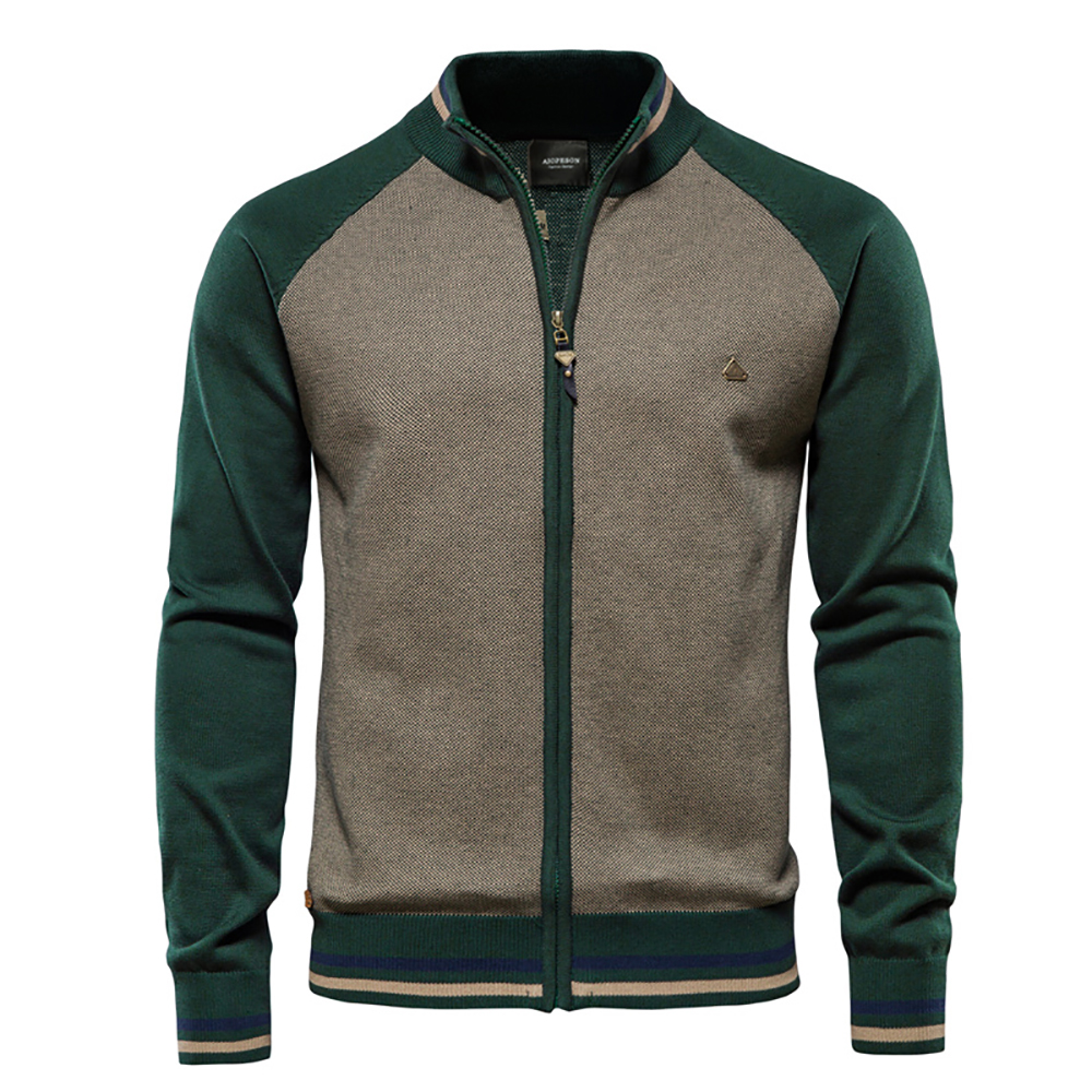 AIOPESON Spliced Cardigan Men  - Streetwear Brand China บทวิจารณ์และราคา