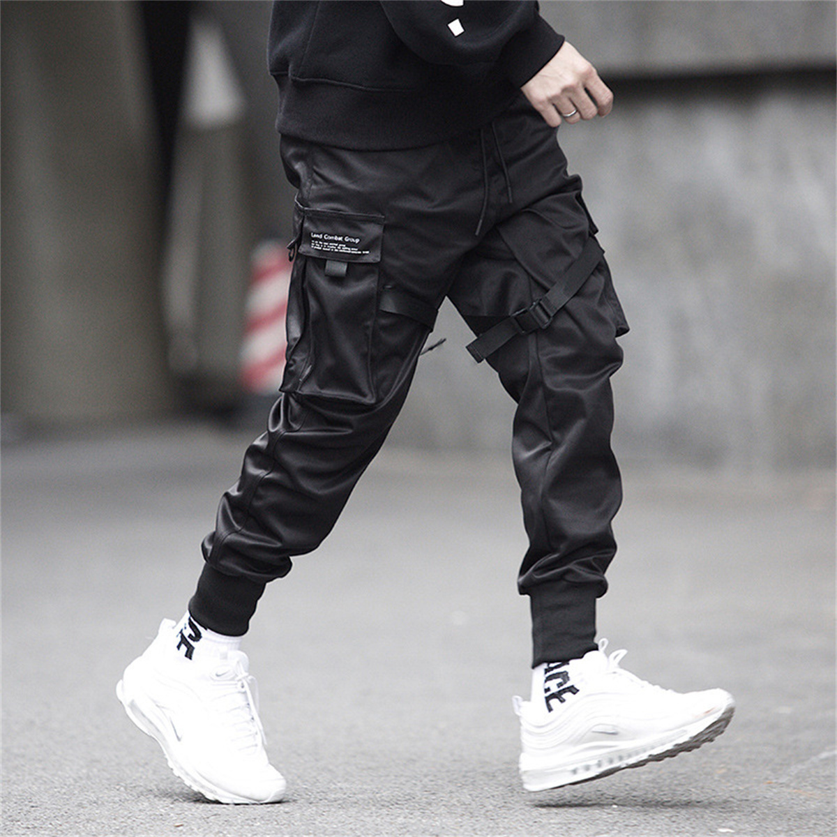 Black Hip Hop Cargo Pants Summ - Streetwear Brand China บทวิจารณ์และราคา