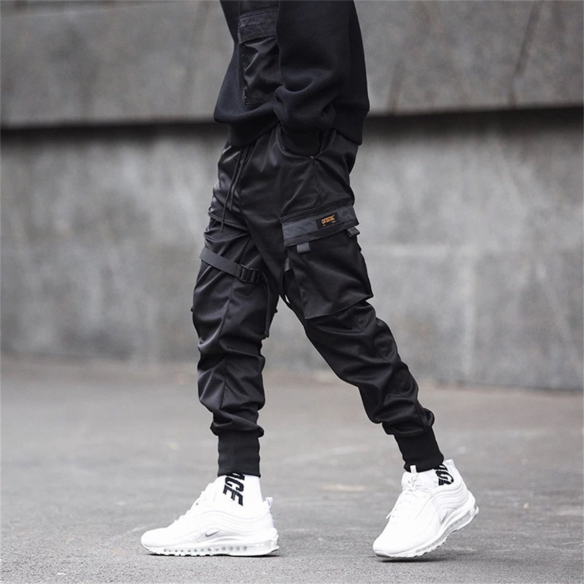 Black Hip Hop Cargo Pants Summ - Streetwear Brand China บทวิจารณ์และราคา