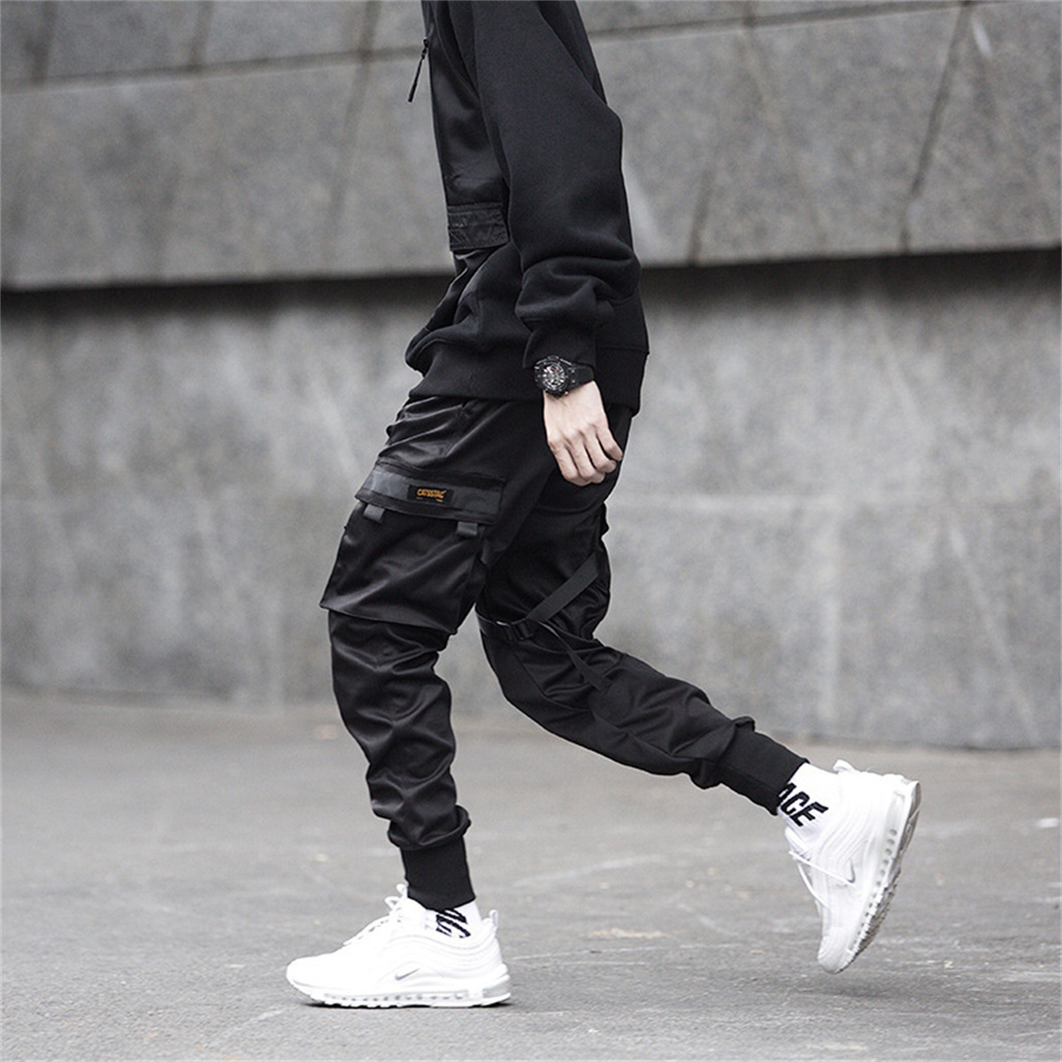 Black Hip Hop Cargo Pants Summ - Streetwear Brand China บทวิจารณ์และราคา