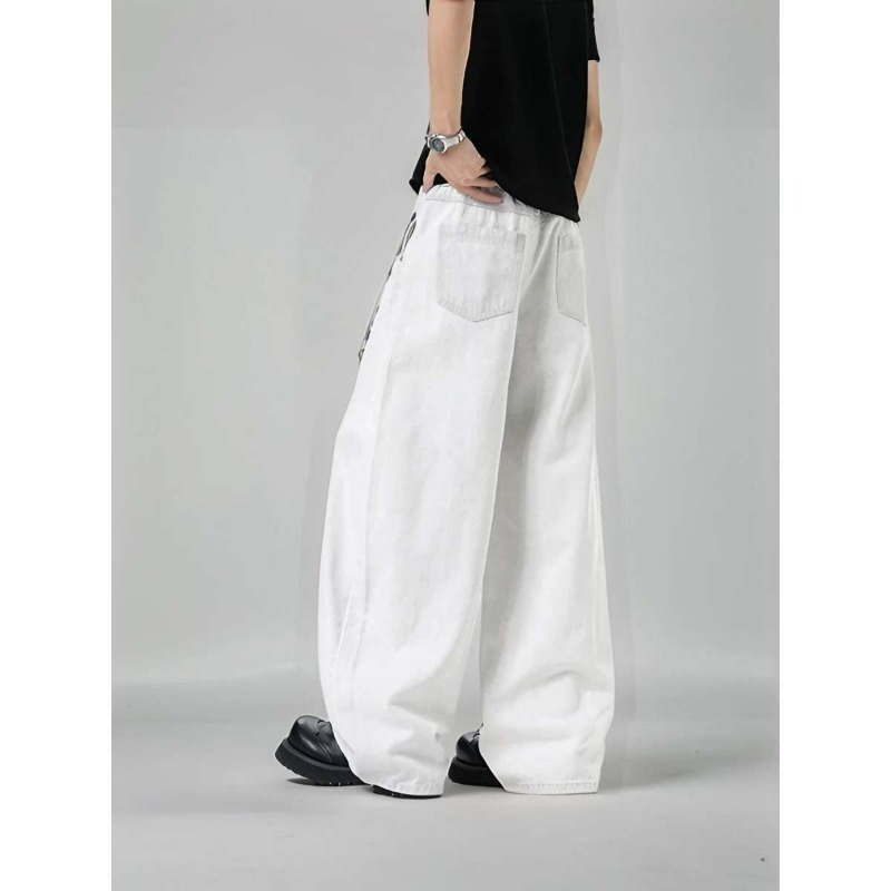 Men's Loose Wide Leg Plaid Pan - Streetwear Brand China บทวิจารณ์และราคา
