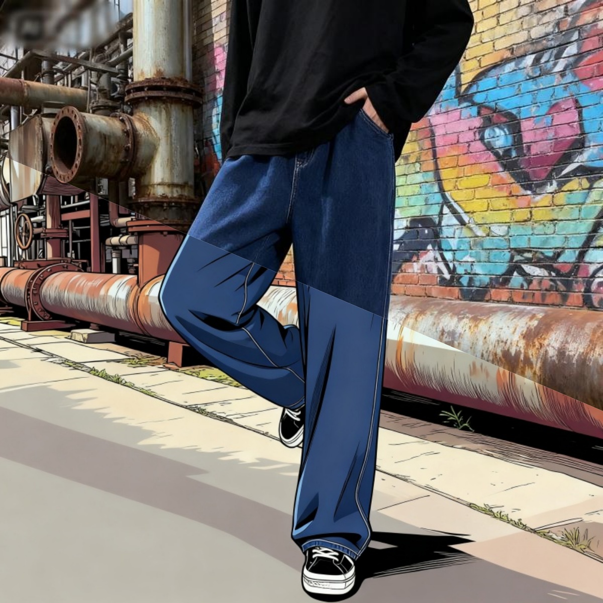 Korean Style Streetwear New Fa - Streetwear Brand Jeans บทวิจารณ์และราคา