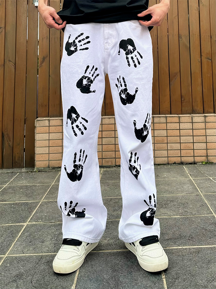 American High Street Palm Prin - Streetwear Brand Jeans บทวิจารณ์และราคา