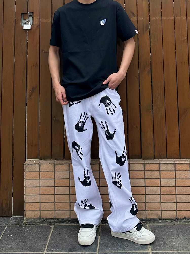 American High Street Palm Prin - Streetwear Brand Jeans บทวิจารณ์และราคา