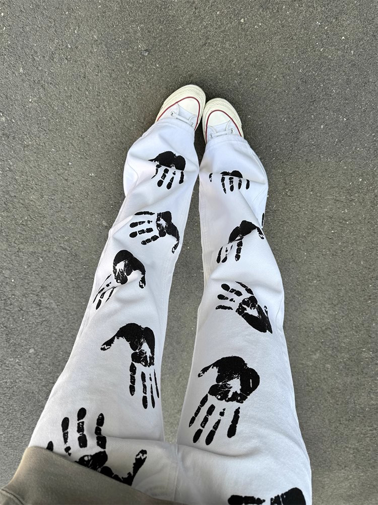 American High Street Palm Prin - Streetwear Brand Jeans บทวิจารณ์และราคา