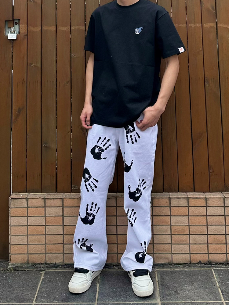 American High Street Palm Prin - Streetwear Brand Jeans บทวิจารณ์และราคา